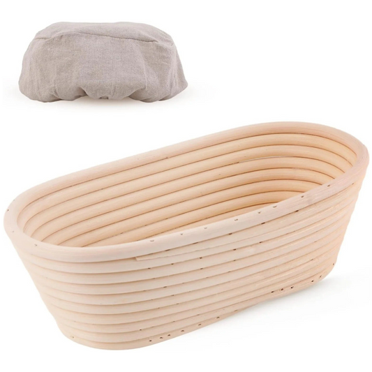 Oval Bread Banneton Basket & Liner 10"