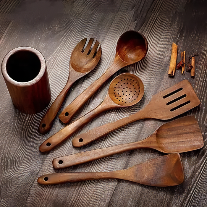 Premium Wooden Culinary Utensils (9 Piece Set)