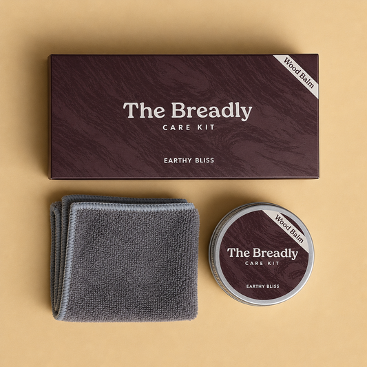 The Breadly Care Kit: wood balm tin, carton and polishing cloth