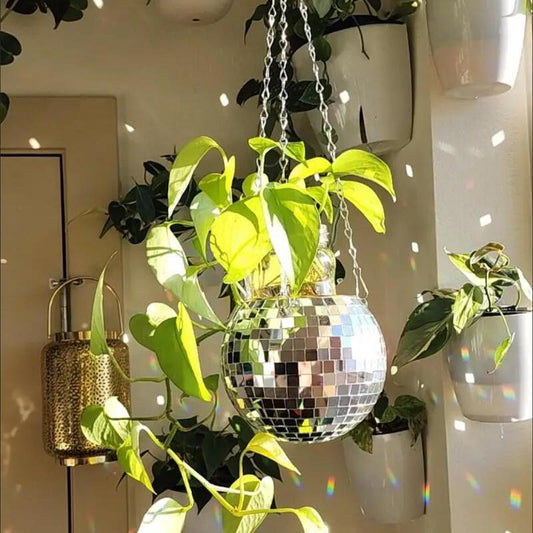 Disco Ball Hanging Planter